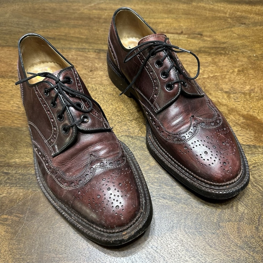 Calzoleria Harris Wingtip Oxford Men's Brown‎ Leather  Dress Shoes Sz. 9 Italy